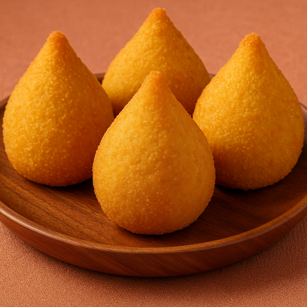 Coxinha de Frango com Massa de Milho