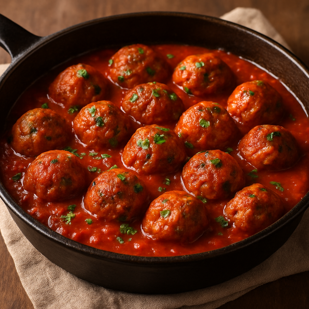 Almôndegas com Molho de Tomate Caseiro