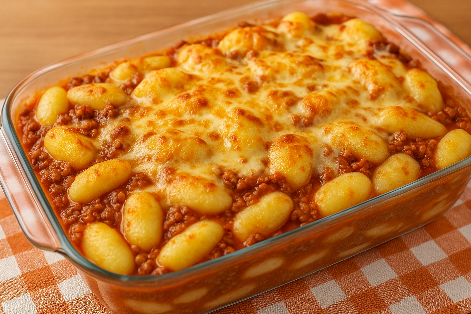 Nhoque de Batata Caseiro com Molho de Carne Gratinado