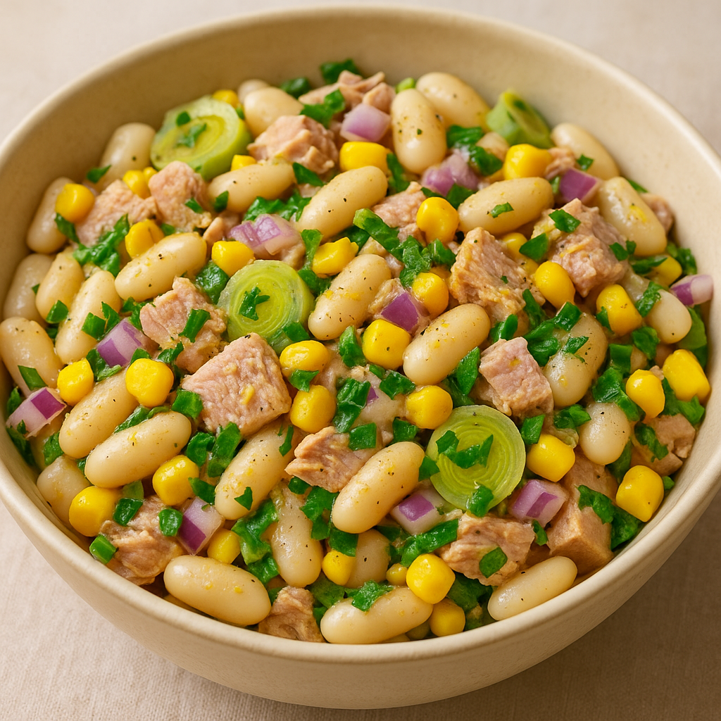 Salada de Feijão-Branco com Atum em Lata